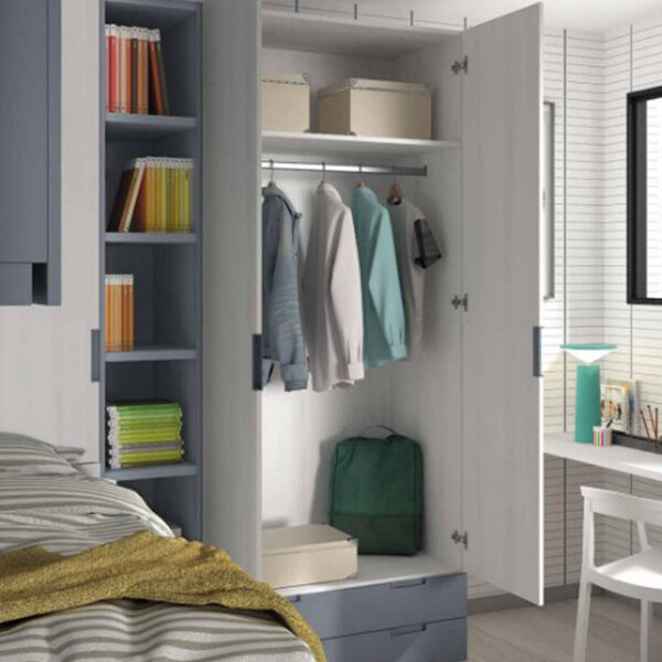 dormitorio juvenil compacto con armario F14