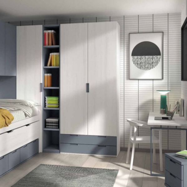 dormitorio juvenil compacto con escritorio F14