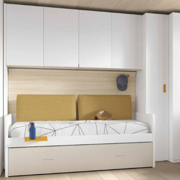 Dormitorio juvenil moderno con máxima capacidad