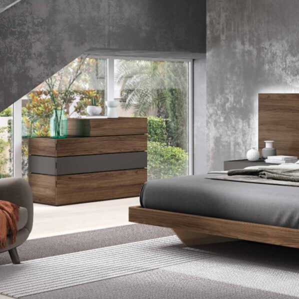 Dormitorio elegante con luz led