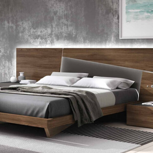 Dormitorio elegante con luz led