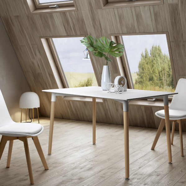 Mesa de comedor con diseño clásico renovado