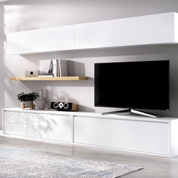 Mueble de salón apilable diseño minimalista blanco