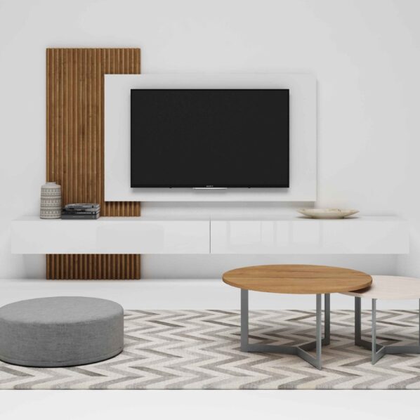 COMPOSICIÓN DE MUEBLE DE SALÓN CON PANEL Y PALILLERÍA 10