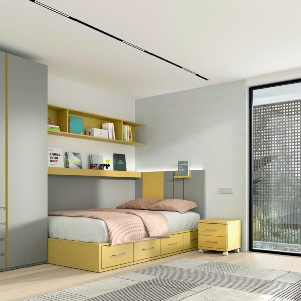Cama con almacenaje y armario