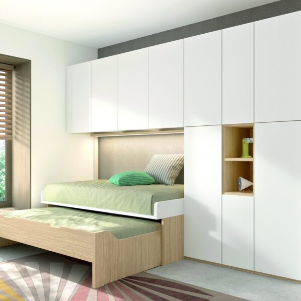Compacto con cama baja y puente