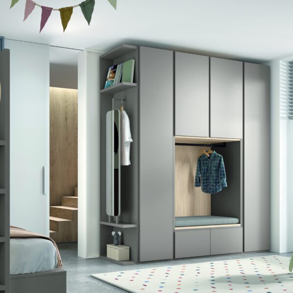 Litera Juvenil de Diseño con Armario Vestidor.