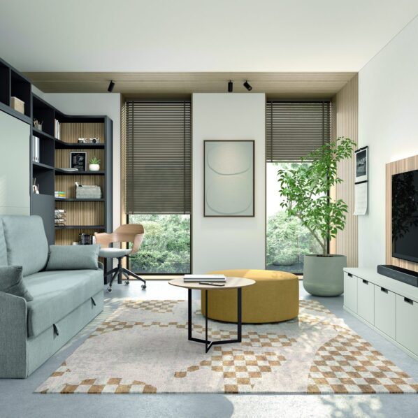 Habitación Juvenil Gamer con Cama Abatible con Sofá